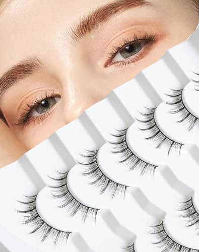 Cils Manga aspect naturel cils Anime bande mince cils Manhua cils naturels hérissés cils asiatiques mignons cils de poupée 7 paires D7