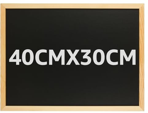 VIDETOL Lot de 3 tableaux noirs muraux de 30 x 40 cm à suspendre avec cadre en bois, tableau noir pour mémo, tableau d'affichage, tableau noir de cuisine, tableau de menu et réunion de bureau
