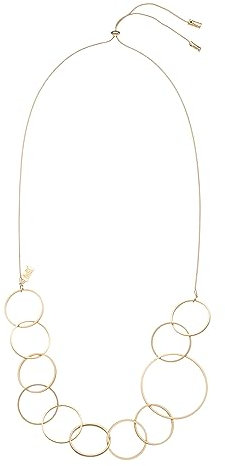 Leslii Damen-Kette Statement lange Halskette Bubbles Modeschmuck-Kette Ringe (Gold)