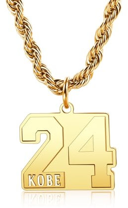 MeMeDIY Personalisierte Edelstahl Graviert Sport Zahl Mit Name Anhänger Baseball Rugby Athleten Glück Zahl Halskette Charme Geschenk Für Herren Freund (A2)