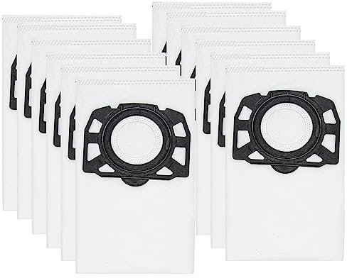 12 KFI357 Sacchetti Filtro In Vello Compatibili con Kärcher Aspiratori KWD1,KWD2,KWD3,WD2 Plus,WD3,SE 4001,SE 4002,WD 3.200-WD 3.800 M,2.863-314.0