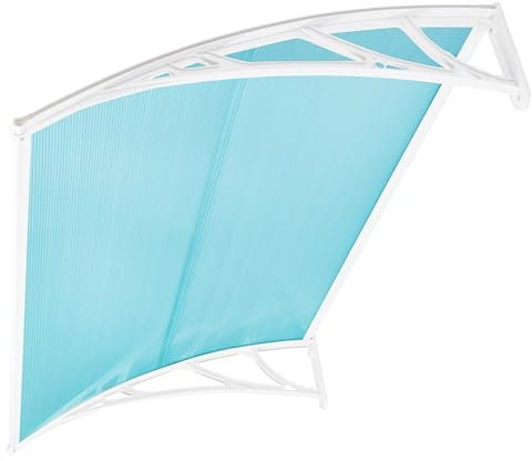 Blisswood Outdoor Door Canopy Rain Shelter Awning Canopy Waterproof Window Roof Cover for Front & Back Door Porch Canopy Rain Protector Polycarbonate Roofing Sheets Awning (100 x 80 cm, Blue)