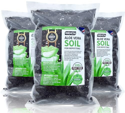 Aloe Vera Soil Mix by UKGROW Premium - Organic & Pest-Resistant Plant Soil for Healthy Growth - Available in 1L, 2L, 3L, 5L, 10L, 20L Buckets & Bags (Heat Sealed Bag, 10 Litre)