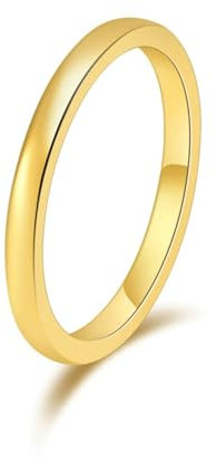 Ringe Für Herren Wolfram, Trauringe Modern Gold Einfach Damen Schmuck 2mm Breit Größe 57 (18.1) Komfort Fit mit Box