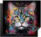 KitchenYeah© Induction Hob Cover Protector Mat 20.1x23.2 / 59x51 cm Kitchen Universal Ceramic Covers for Electric Cookers Vinyl Cat - Graffiti - Animals - Colours - Grey