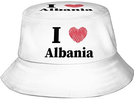 874 Anglerhut Ich Liebe Albanien Fischerhut Atmungsaktiv Eimer Hut Faltbar Fischerhüte Für Reisen Camping Wandern