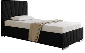 PANDA MÖBEL Polsterbett Ray 100 x 200 cm Elegantes Polsterbett für modernen Wohnstil, Federkernmatratze Bonnel (18cm) - ELDAR - Gestoffeerd Bed voor slaapkamer