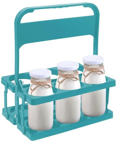 Milk Bottle Holder - Doorstep Crate, Water and Wine Rack for 6 Bottles, Foldable Storage for Kitchen Cupboard, Countertop, Office, Restaurants