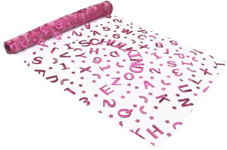 Oblique Unique® Tischläufer Tischband für Schuleinführung Schulkind Zuckertüten ABC 290 cm x 29 cm Tisch Läufer Tischdeko für Einschulung Deko (Rosa - Schulkind Buchstaben)
