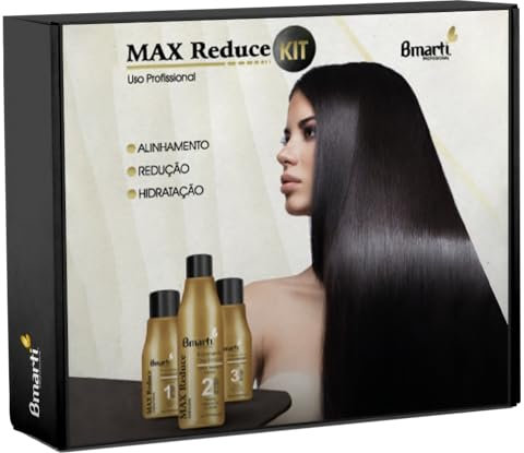 Bmarti Max Reduce Kit brasilianisches Keratin – Glättungsmittel gegen Kräuseln – Verringerung des Haarvolumens – weiches Haar