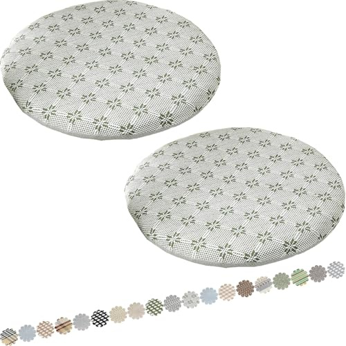 MCNDSI Sitzkissen Rund Outdoor 40/30/35/50/45 cm Rundes Memory-Schaum-Sitzkissen rutschfeste Runde Stuhlpolster mit Elastischen(Colour11,2PCS_12INCH/30CM)