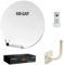Pack HDSAT Parabole Satellite Fibre Blanche 60cm + LNB Single + Décodeur Satellite HD TNTSAT Astra + Carte + Bras Coudé