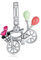 Alstiva Fahrrad mit Ballon Charm-Anhänger 925 Sterling Silber 5A Zirkonia Charm Anhänger für Armband Charm Bead Pendant für Europäische Armbänder Halsketten Schmuck Geschenk für Damen Frauen