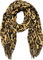XXL Leopard Winter Herbst Schal Stola Tuch Übergangsschal Wolle Baumwolle mit Fransen Leo (Braun)