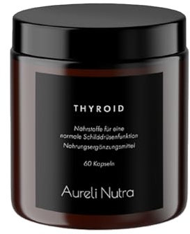 Aureli Nutra Thyroid – 60 Kapseln (1-Monats-Vorrat) – Jod, Selen & Vitamin B1 - Für Schilddrüse & Stoffwechsel - Laborgeprüft & nachhaltig aus Österreich