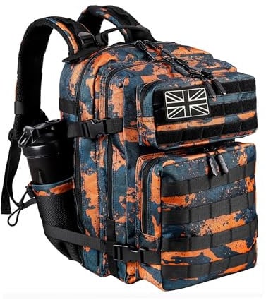 LHI Tactical Military Backpack for Men and Women 35L Army Assault Pack Bag Small Rucksack with Bottle Holder - Mars camo