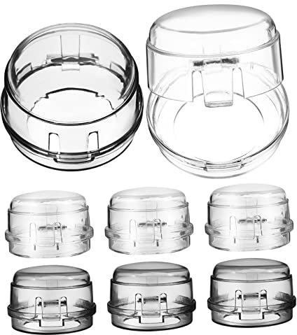 CRILSTYLEO 8-teilige Transparente Herdknopfschutzabdeckungen Gasherdknopfsicherungen Für Kinder Herdknopfkindersicherung Aus Pvc