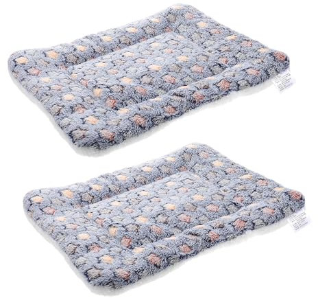 Happyyami 2Stücke Warme Bodenmatte für Haustiere Dicker Waschbarer Katzenschlafdecke und Hundekäfigmatte Welpenunterlage für Reisen und Camping
