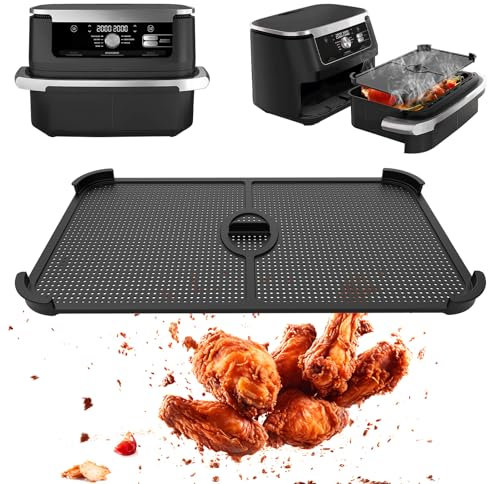 Protección Antisalpicaduras de Silicona para Freidora de Aire Ninja Foodi Max Dual Zone AF500EU 10.4L, Accesorio Silicona Antirresbaladiza, Accesorio para Airfryer (A)