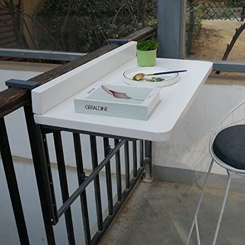 Verstellbarer klappbarer Balkonhängetisch zur Wandmontage, Beistelltisch für Außendeck, 120 cm, faltbarer Tisch mit verstellbarer Höhe und platzsparendem Design