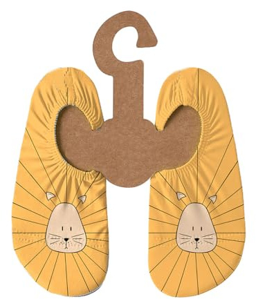 Slipstop Kinder Strandschuhe Anti Rutsch Ballett Schuhe Schwimmschuhe Urlaub Badeschuhe Pool Unisex Leo gelb, Größe 21-23