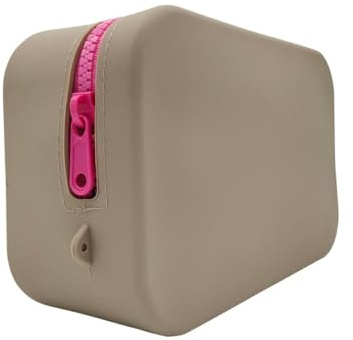 Large Silicone Makeup Bag for Travel Soft Cosmetic Organizer with Brush Holders Portable Toiletry Case for Women