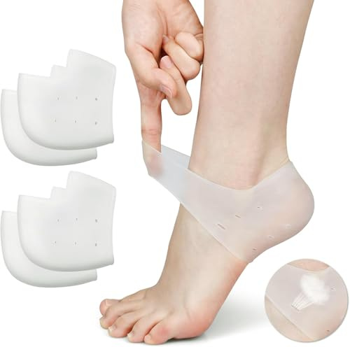 4 Stück Fersenschutz Silikon Fersenpolster für Schuhe Soft Gel- Silikon Pads für Fersenschmerzen Plantarfasziitis Sehr Geeignet für Fersenschmerzen, Trockene Rissige Ferse