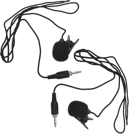 NOLITOY Lavalier Ansteckmikrofon 3, 5mm mit Schraubgewinde, 2 Stück | Omnidirektionale Richtcharakteristik, Schwarz, für Körperpacks und Computer Mikrofone