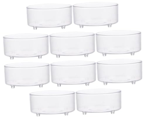 SHINEOFI 10 Stück Teiliges Acryl Futter Wassernapf für Reptilien rutschfeste Terrarien Schale mit Kippsicherem Design Leicht zu Reinigen Geeignet für Eidechsen Spinnen und Kleine Haustiere
