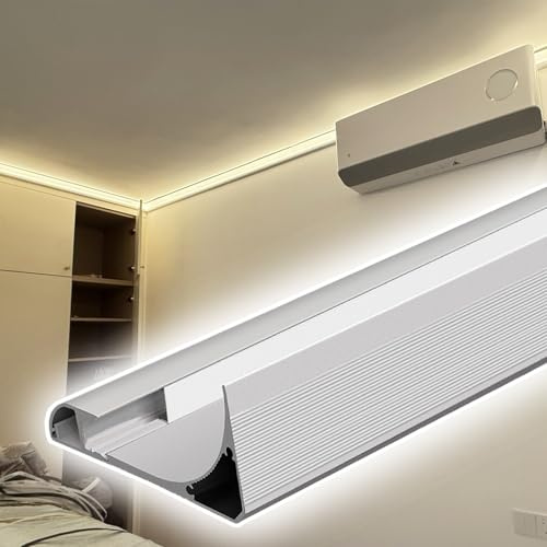 DJHGNFRDK Perfil de aluminio para tiras de LED, Moldura de techo LED Coving Iluminación indirecta Arandela de pared Moldura de zócalo Múltiples tamaños(4 meters/13.1 ft)