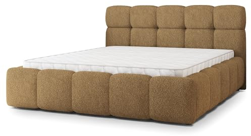 Masseno Polsterbett FARU Q 180x200 cm, Doppelbett, Bettkasten, Stauraum, Lattenrost Und Kopfteil - Orange, Quelle 17