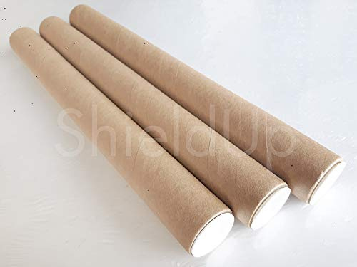 3 x stabile Kartonversandrollen von ShieldUp | 25 mm Durchmesser, 300 mm lang