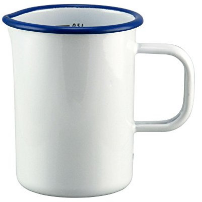 Münder-Emaille - Messbecher - Weiß/Blau - Ø8xH12cm - 500ml