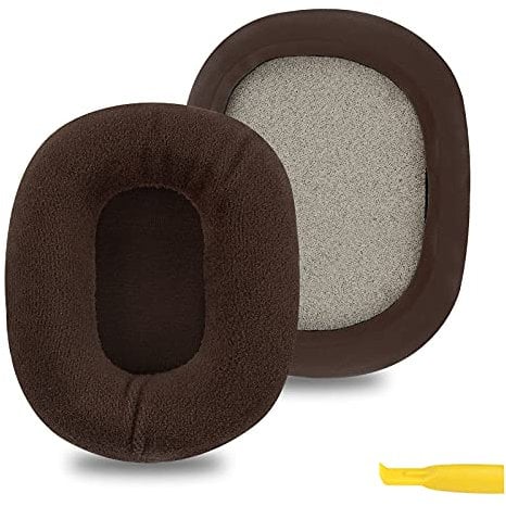 Geekria Comfort Velour Replacement Ear Pads for Turtle Beach Stealth 400/450/ 500X/ 520/600/ 700/900, HiFi780 Headphones Ear Cushions, Repair Parts (Brown)