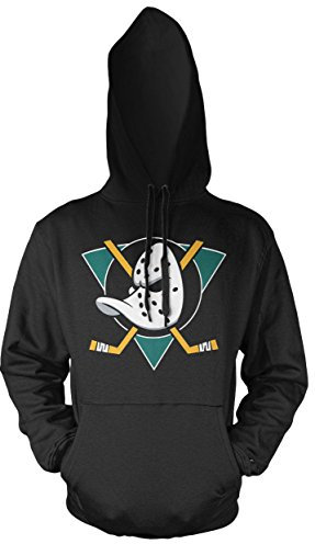Uglyshirt89 Mighty Ducks Männer und Herren Kapuzenpullover | Trikot Film Kult Geschenk | M3 (4XL, Schwarz)