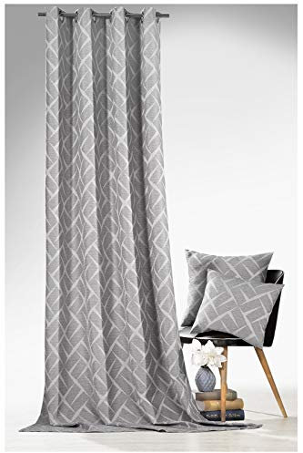 heimtexland ® Ösenschal Blickdicht Exclusiv Struktur Vorhang Gardine weichfliesend HxB 245x140 Silber Grau Typ594