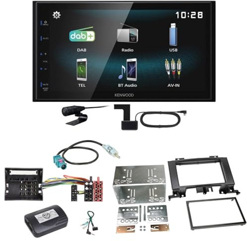 Kenwood DMX-125DAB Bluetooth USB DAB+ MP3 Digitalradio Autoradio Einbauset für Mercedes Sprinter W906 Crafter