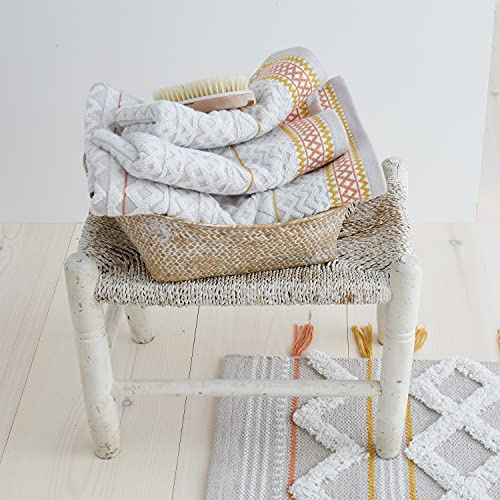 Pineapple Elephant Diamond Jacquard Baumwolle Badetuch Natur