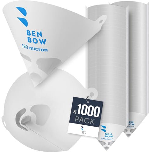 BenBow Filtro per Vernice 190µ x 1000 Pezzi - Filtro monouso in Carta con Tessuto in Nylon - per filtrare Vernici e Colori da impurità