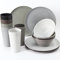 Youngever 18 Piece Re-usable Plastic Kitchen Dinnerware Set, Plates, Dishes, Bowls, Cups, Service for 6 in Assorted Colors (Urban)