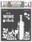 CrafTreat Pochoir en verre à vin réutilisable pour peinture – Wine O Clock – Taille 15,2 x 15,2 cm – Pochoir de barre pour peindre sur tissu – Pochoir de vigne pour peindre – Pochoirs de bière