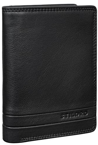 STILORD 'Matthis' Portefeuille Verticale Homme Cuir Porte Monnaie avec Protection RFID Classique Bourse Porte Cartes de Crédit Pochette Cuir Véritable, Couleur:Noir