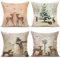 YCOLL Kissenbezug 50x50 4er Set Kissenbezug Weihnachten Kissenbezüge Dekokissen Leinen Kissenhüllen für Deko Weihnachten Sofa Schlafzimmer Couch 50x50 cm