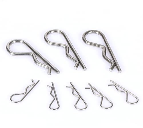 20 Pcs Cotter Pin Assortment Kit, R Clips Heavy Duty Zinc Plated Hair Pin, Spring Fastener Assortment Kit Hitch Pins Clips Cotter Clip for Hitch Pin Lock System Multiple Sizes M1-M3