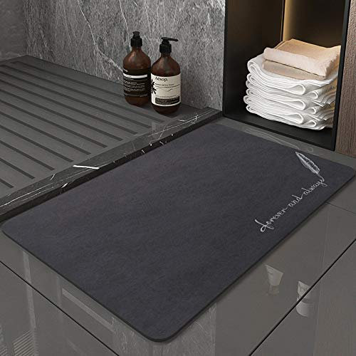 ZUOMIDIE Super saugfähige Bodenmatte 50x80cm rutschfest Badematte schnell trocknend,dünne Badezimmerteppiche passen unter die Tür, waschbare Badezimmer-Fußmatten, Duschvorleger(dunkelblau)