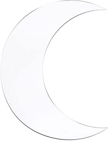 BuyWeek Spiegel Wandaufkleber, Mondform Wandtattoo Spiegel Acryl Dekorative Wandspiegel Hintergrund Aufkleber für Zuhause, Büro, Korridor(Silber)