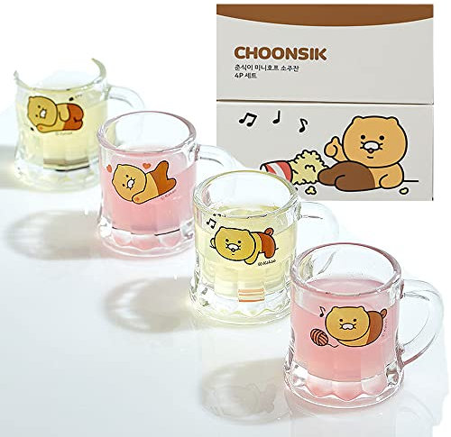 Kakao Soju Schnapsgläser 4er Set in Geschenkbox - Choonsik Glas