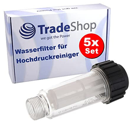 5x Trade-Shop Wasserfilter/Filterpatrone (3/4) kompatibel mit Kärcher, Makita, Kränzle, WAP Hochdruckreiniger, Ersatz für Kärcher 4.730-059.0