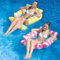 Aufblasbare Pool-Schwimmer-Stuhl-Lounge für Erwachsene und Kinder, die Schwimmen, Streifen-Muster-Schwimmer-Hängematte für Pool-Party-Sommer-Wasser-Spaß (Pink+ Yellow)