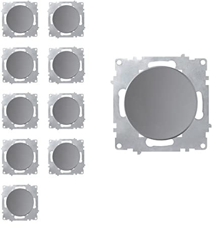 OneKeyElectro Set: 10x Ein-Aus-Lichtschalter Set, Lichtschalter Unterputz, matt-Antifingerprint, Schutzart IP20, 230V/16A, ohne Rahmen - grau